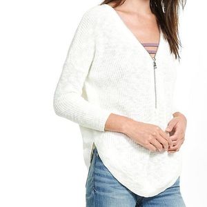 Zip Front Circle Hem Sweater Size S